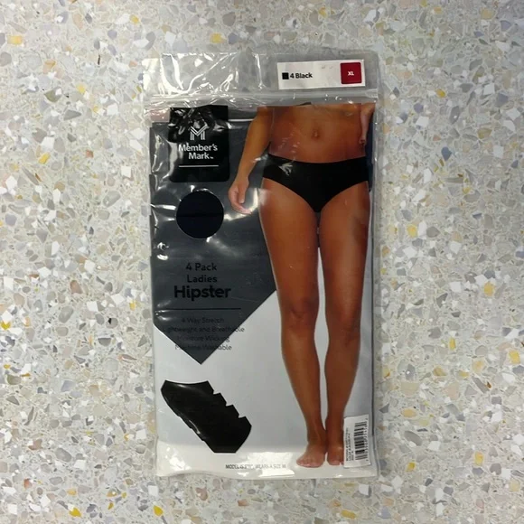 “Members Mark” Size XL 4/PK Hipster - Picture 1 of 4